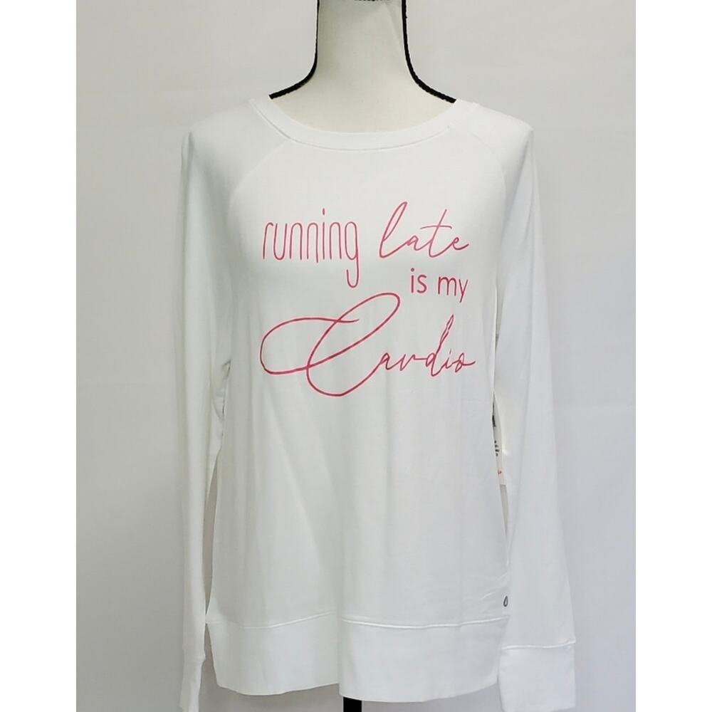 Wildfox Sweatshirt Womens Running Late is my Cardio Size Large Loungewear Comfy